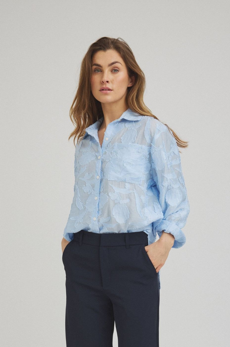 LUXZUZ // ONE TWO Alita Shirt Shirt Light Blue 5010