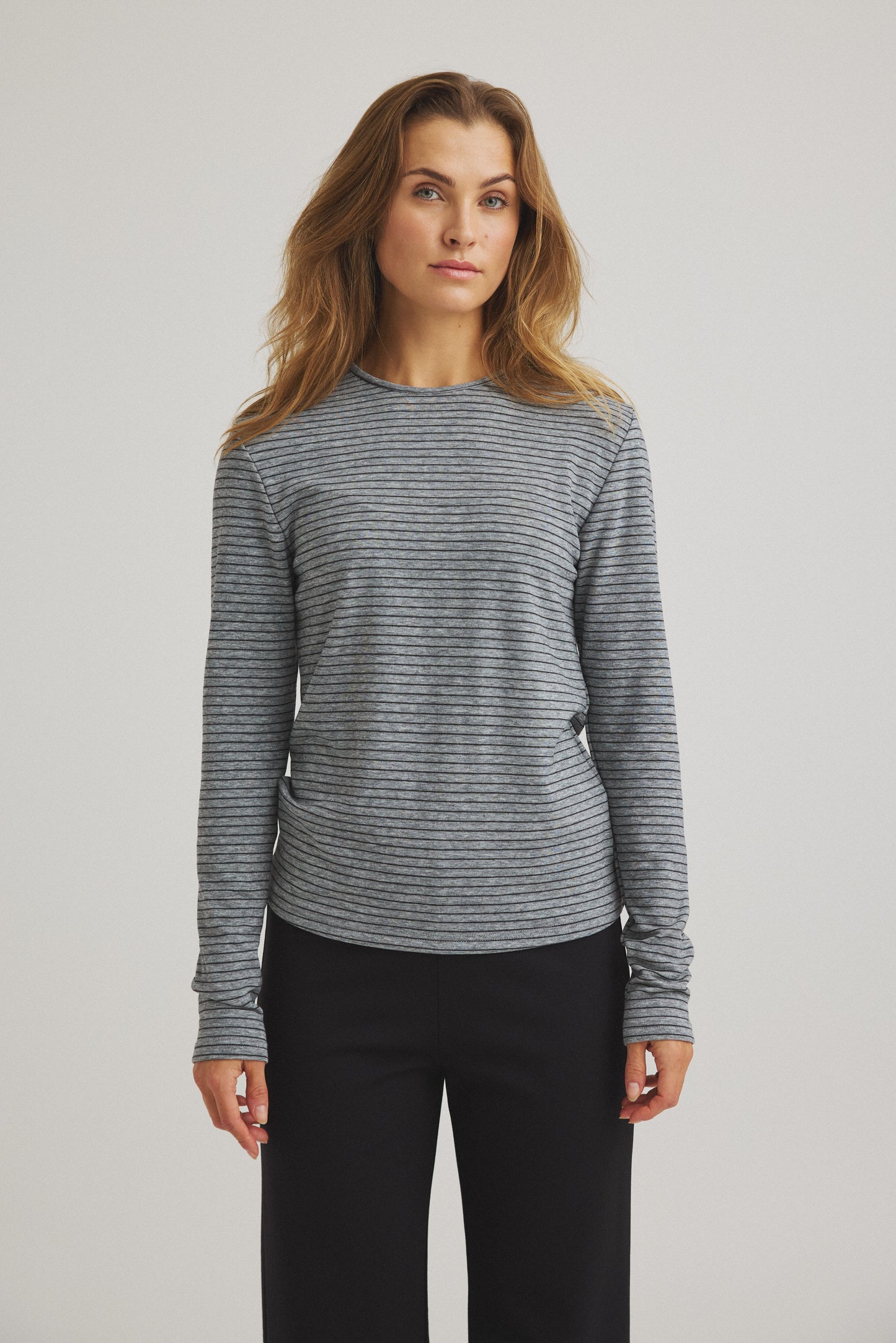 LUXZUZ // ONE TWO Amazig Stripe T-shirt T-Shirt 821 Grey Marl