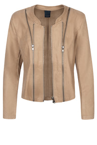 Athena Faux Leather Jacket - Light Sand