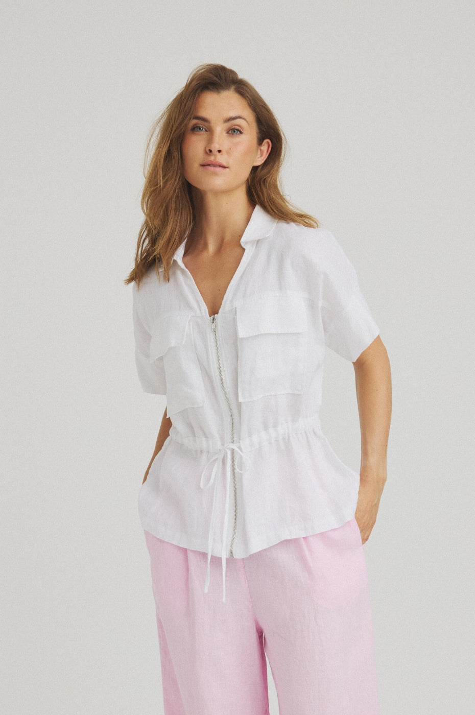 LUXZUZ // ONE TWO Sari Shirt Shirt 901 White