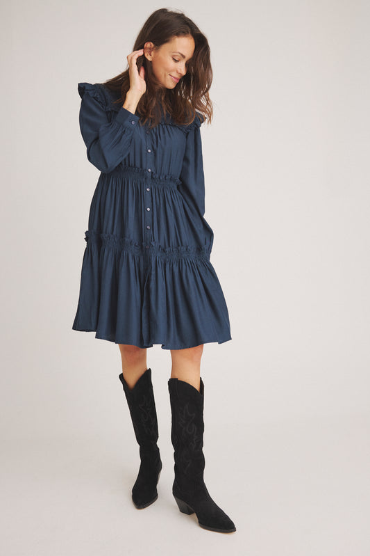 LUXZUZ // ONE TWO Akita Dress Dress 577 Night Blue