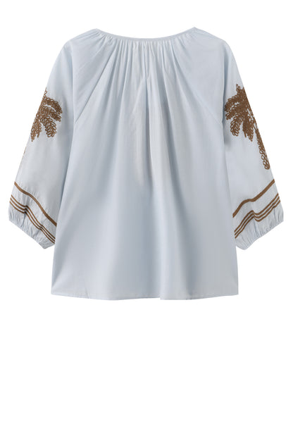 LUXZUZ // ONE TWO Allie Blouse Blouse Light Blue 5010