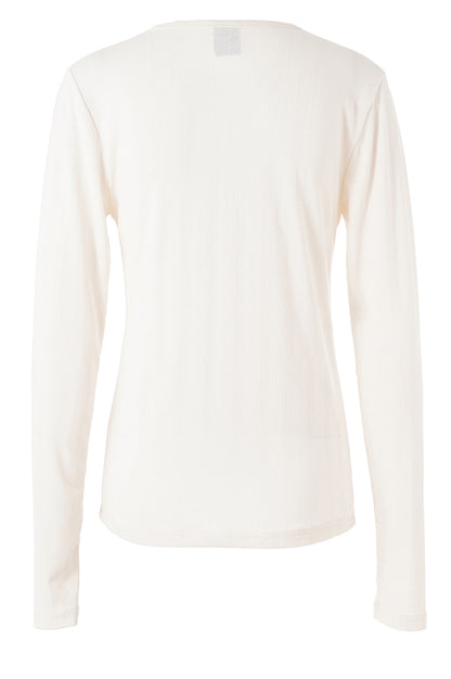 LUXZUZ // ONE TWO Ambutto Pointelle T-shirt T-Shirt 741 Ecru