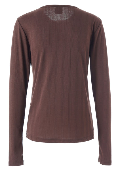 LUXZUZ // ONE TWO Ambutto Pointelle T-shirt T-Shirt 792 Bracken