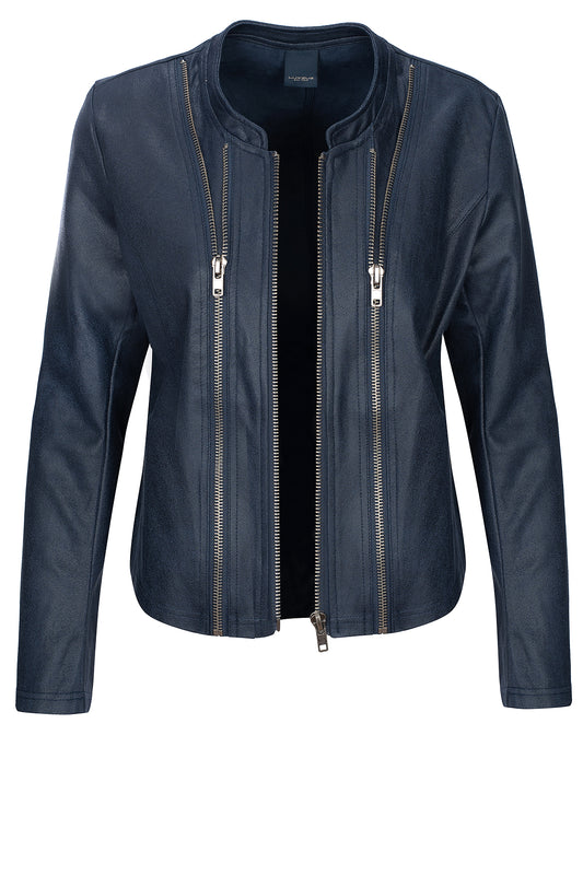 LUXZUZ // ONE TWO Athena Coated suede Jacket Jacket 524 Blue Nights