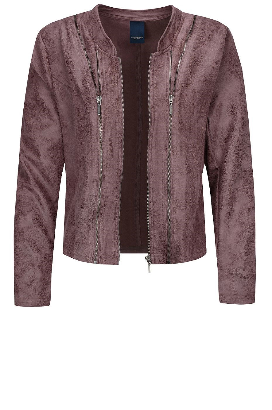 LUXZUZ // ONE TWO Athena Coated suede Jacket Jacket 408 Vintage heather