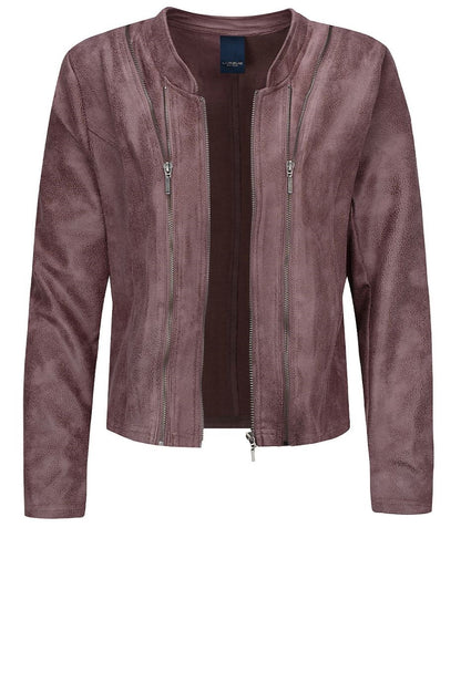 LUXZUZ // ONE TWO Athena Coated suede Jacket Jacket 408 Vintage heather