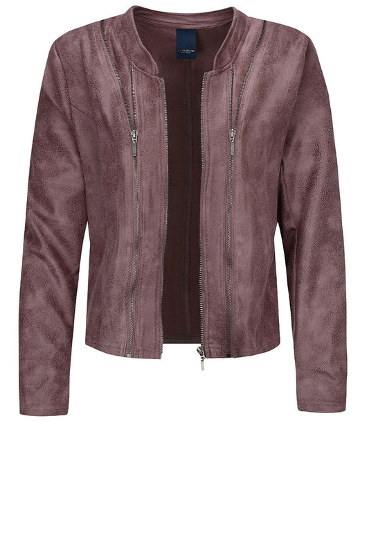 LUXZUZ // ONE TWO Athena Coated suede Jacket Jacket 408 Vintage heather