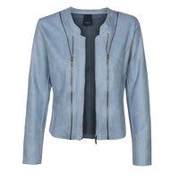Athena Coated suede Jacket - Antique Blue