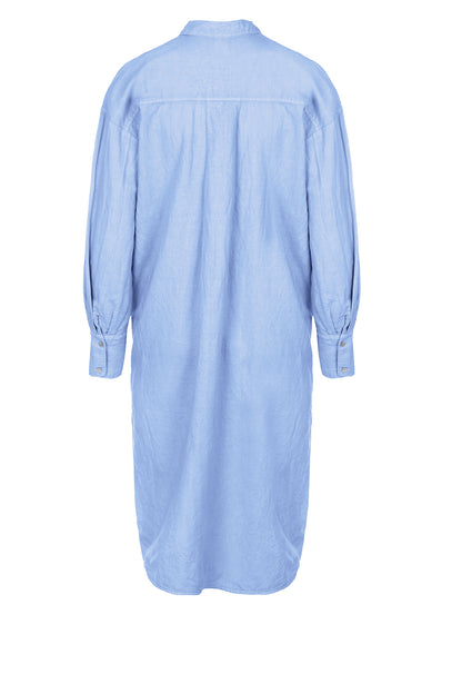 LUXZUZ // ONE TWO Binien Long Shirt Dress 510 Chambray Blue