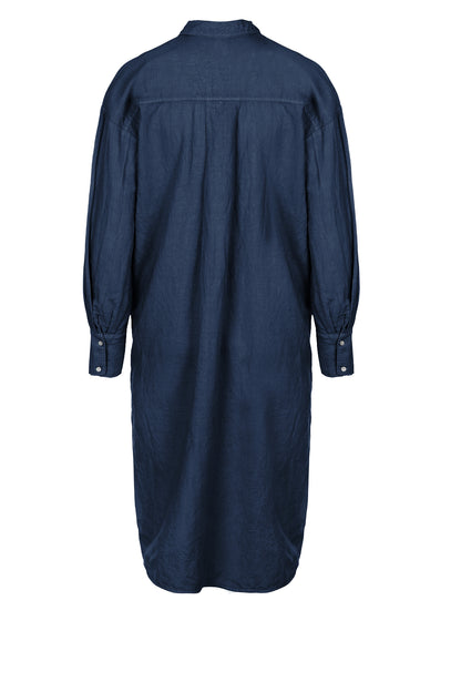 LUXZUZ // ONE TWO Binien Long Shirt Dress 575 Navy Blue