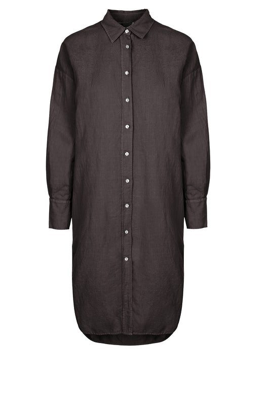 LUXZUZ // ONE TWO Binien Long Shirt Dress 799 Choco Lux