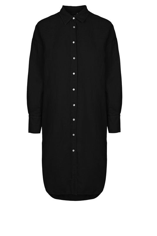 LUXZUZ // ONE TWO Binien Long Shirt Dress 999 Black