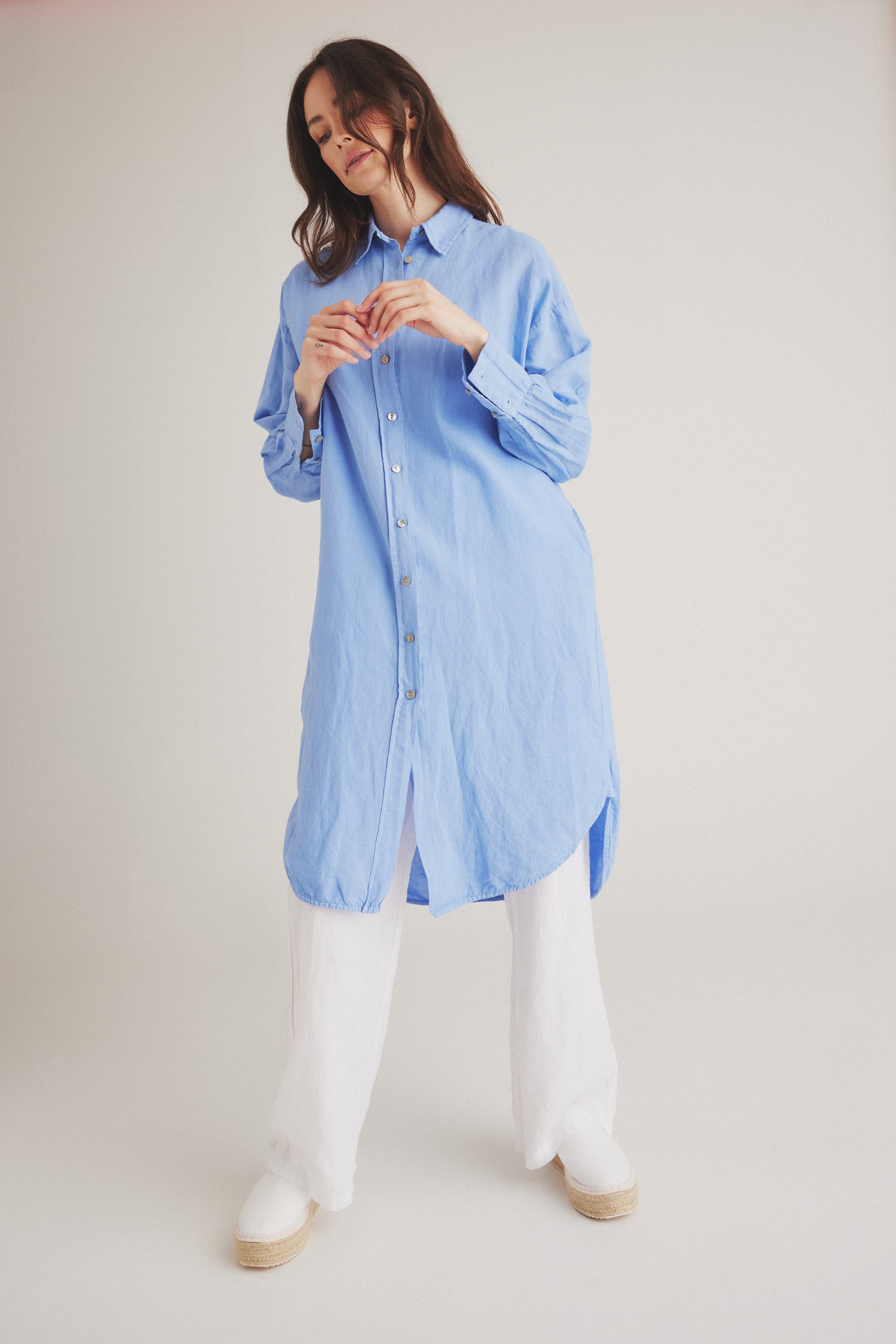 LUXZUZ // ONE TWO Binien Long Shirt Tuniqué 553 Granada Sky