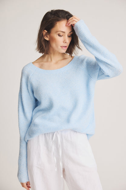 LUXZUZ // ONE TWO Birka Knit Knit 501 Cerulean Blue