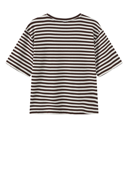 LUXZUZ // ONE TWO Boxy T-shirt T-Shirt 718 Suitcase Brown