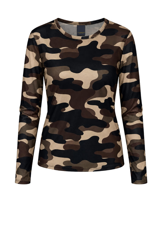 LUXZUZ // ONE TWO Camo Mesh T-shirt T-Shirt 799 Choco Lux