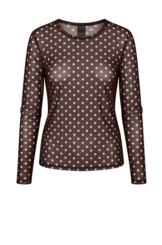 LUXZUZ // ONE TWO Dot Mesh T-shirt T-Shirt 799 Choco Lux