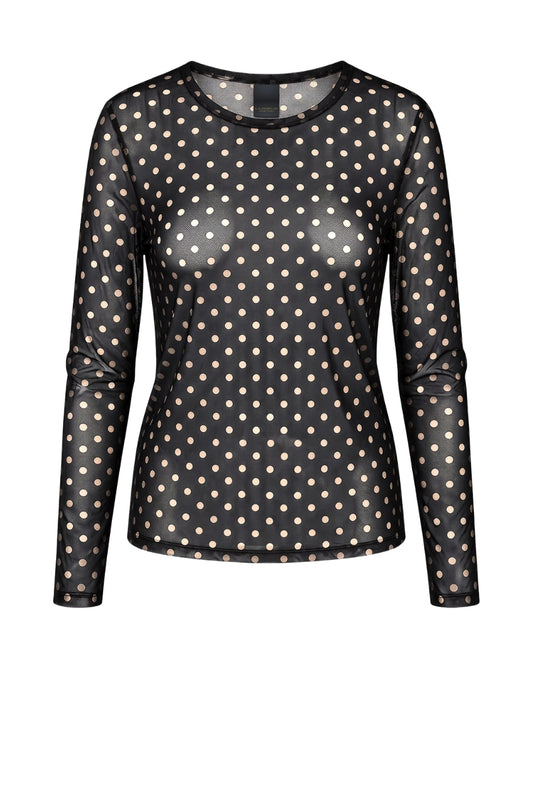LUXZUZ // ONE TWO Dot Mesh T-shirt T-Shirt 999 Black