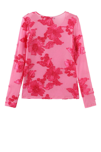 LUXZUZ // ONE TWO Florana T-Shirt T-Shirt 328 Begonia Pink
