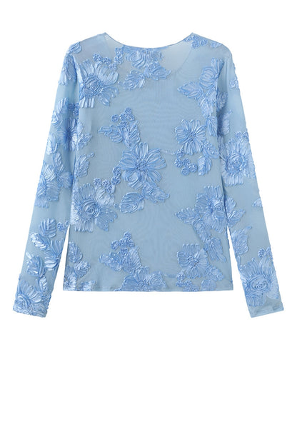 LUXZUZ // ONE TWO Florana T-Shirt T-Shirt 510 Chambray Blue