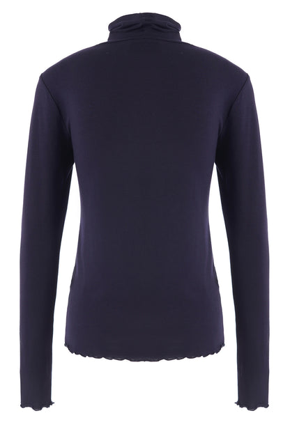 LUXZUZ // ONE TWO Jachio Bamboo Rollneck T-Shirt 577 Night Blue