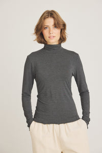 Jachio Bamboo Rollneck - Dark Grey Melange
