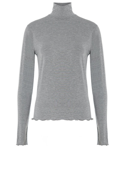 LUXZUZ // ONE TWO Jachio Bamboo Rollneck T-Shirt 821 Grey Marl