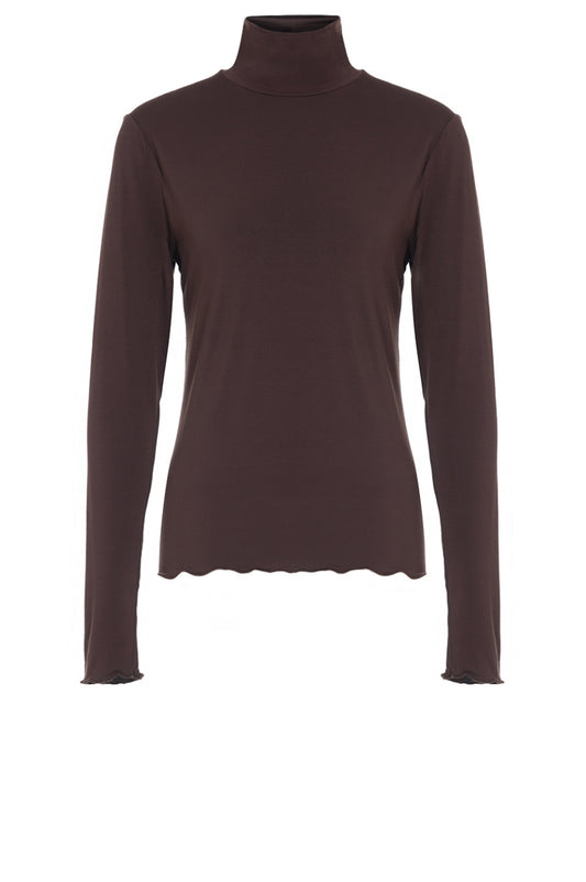 LUXZUZ // ONE TWO Jachio Bamboo T-shirt Blouse 795 Coffee Bean