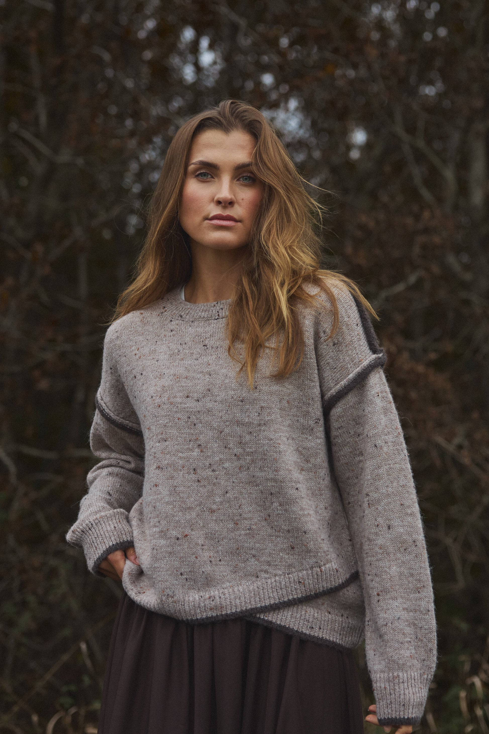 LUXZUZ // ONE TWO Jessika Knit Knit 730 Deep Taupe