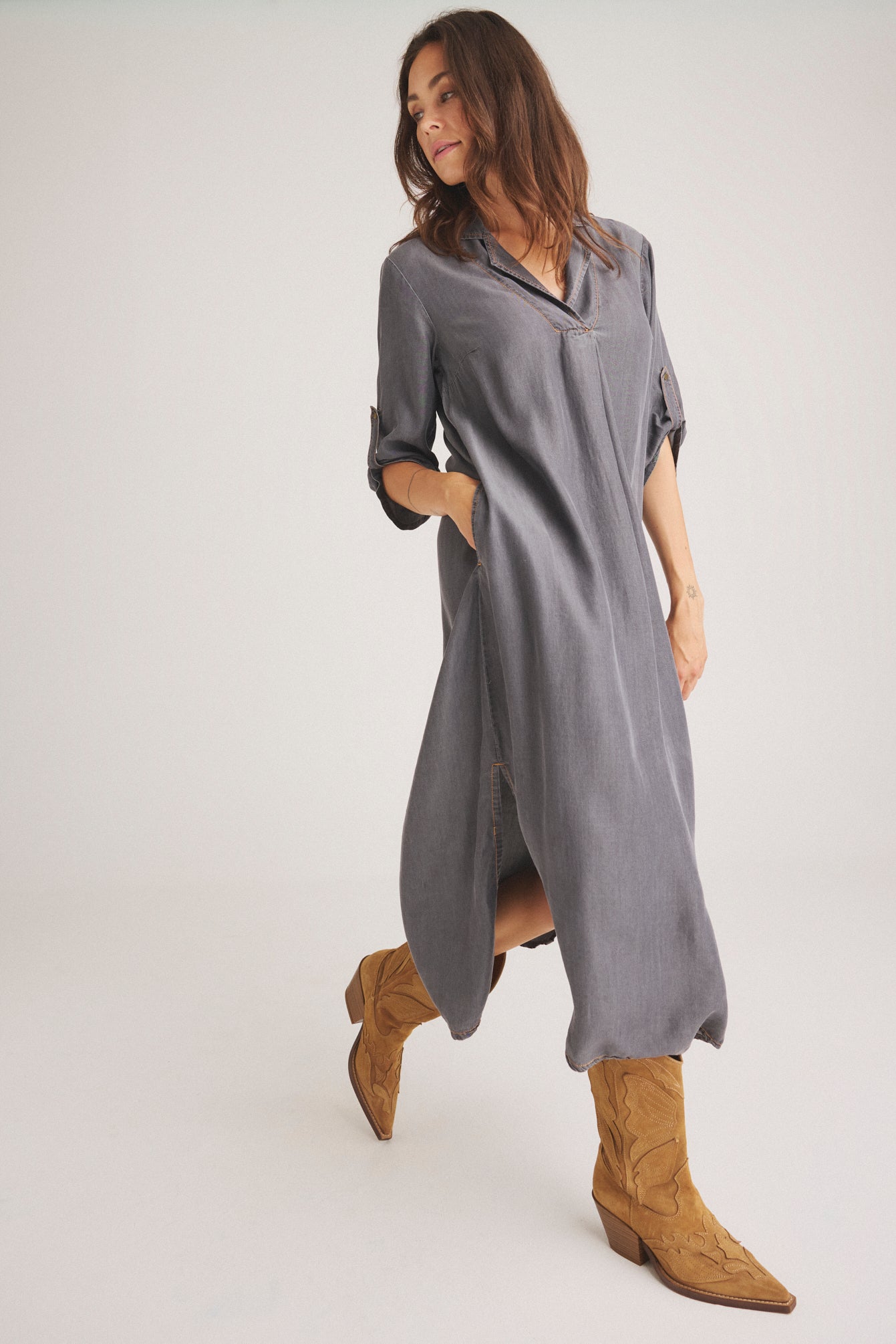 LUXZUZ // ONE TWO Karia Dress Dress 834 Fade to grey