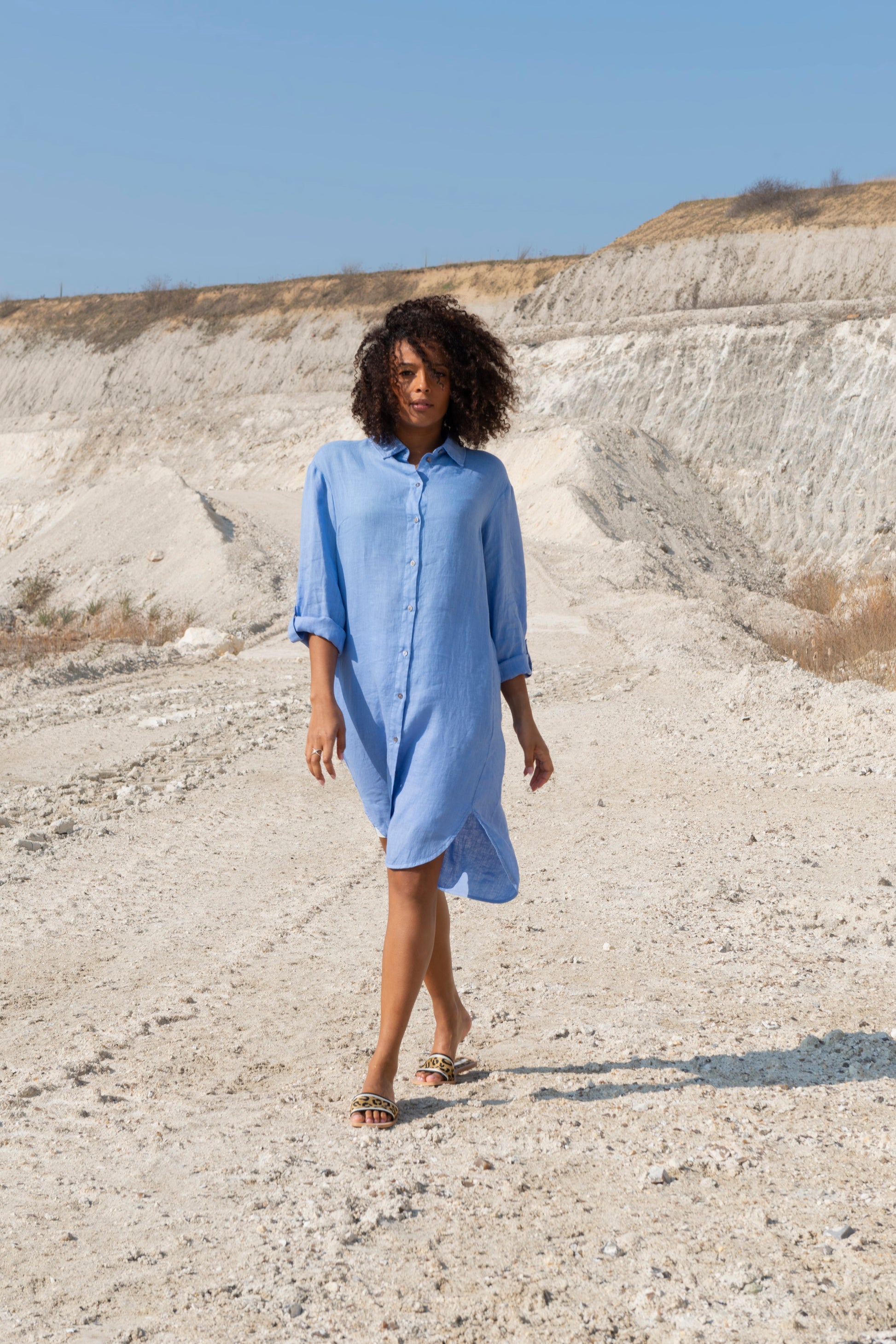 LUXZUZ // ONE TWO Osa Long Shirt Tuniqué 553 Granada Sky