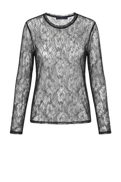 LUXZUZ // ONE TWO Segberg Lace T-shirt T-Shirt 999 Black