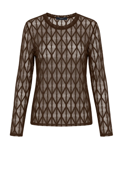 LUXZUZ // ONE TWO Segberg Lace T-shirt T-Shirt 716 Bark Brown