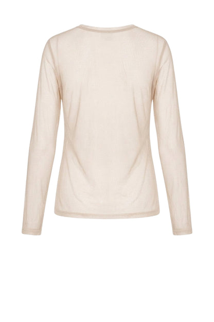 LUXZUZ // ONE TWO Segberg Mesh T Shirt T-Shirt 741 Ecru