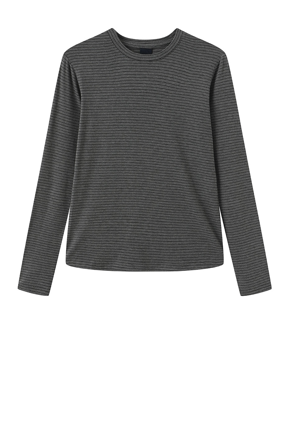 LUXZUZ // ONE TWO Segberg Stripe T-shirt T-Shirt 816 Dark Grey Melange