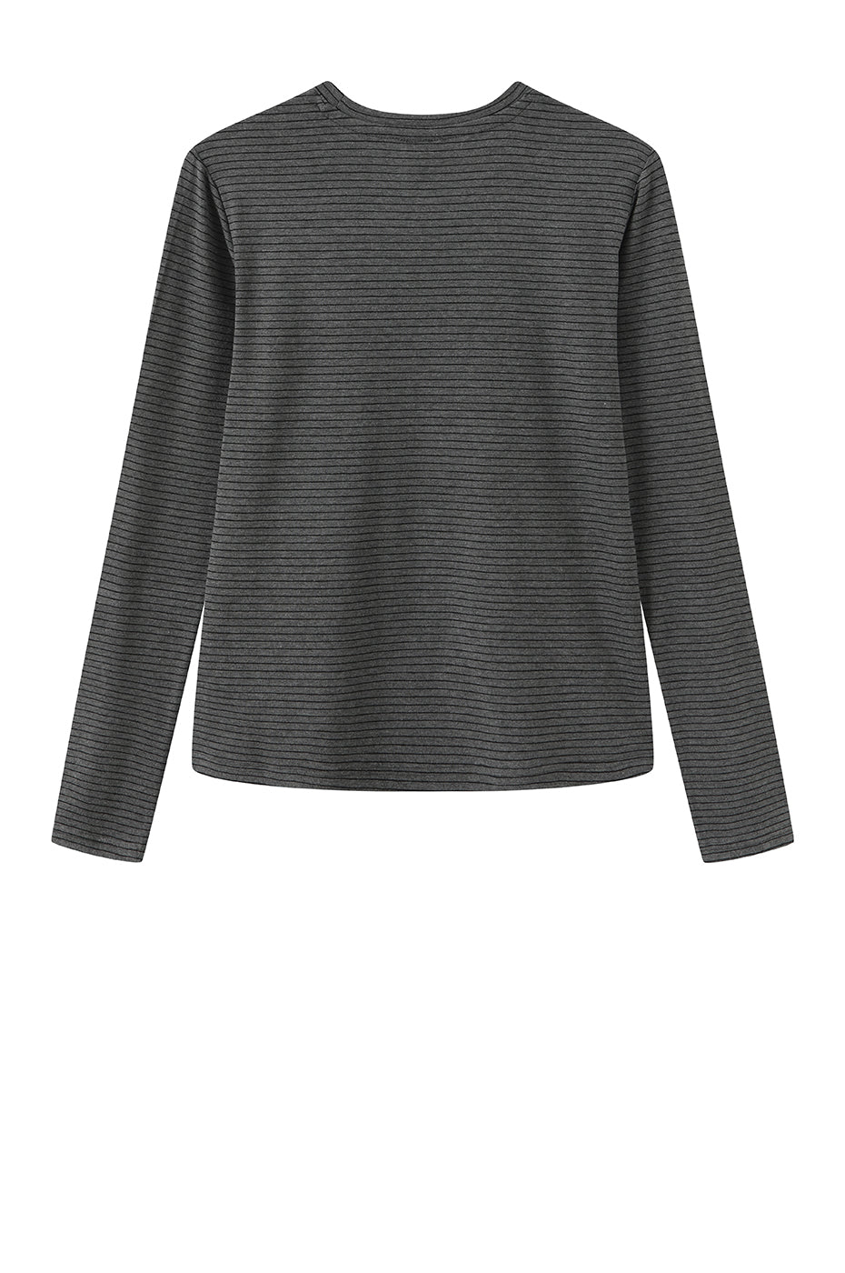 LUXZUZ // ONE TWO Segberg Stripe T-shirt T-Shirt 816 Dark Grey Melange