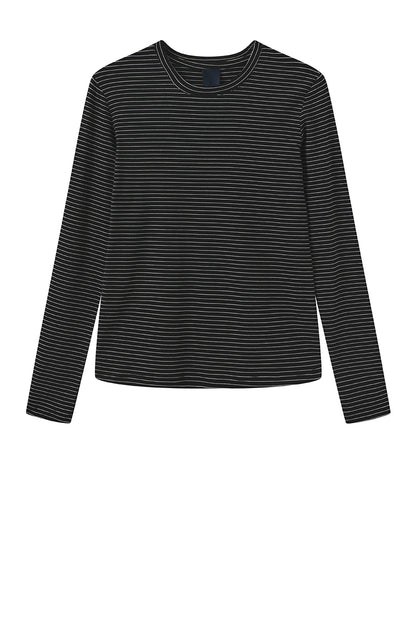 LUXZUZ // ONE TWO Segberg Stripe T-shirt T-Shirt 999 Black