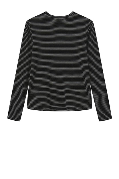 LUXZUZ // ONE TWO Segberg Stripe T-shirt T-Shirt 999 Black
