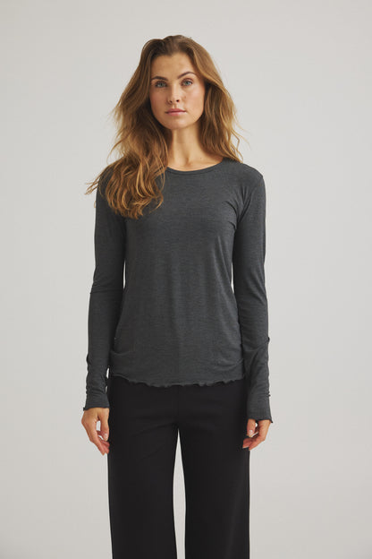 LUXZUZ // ONE TWO Sigba Bamboo T-shirt T-Shirt 816 Dark Grey Melange