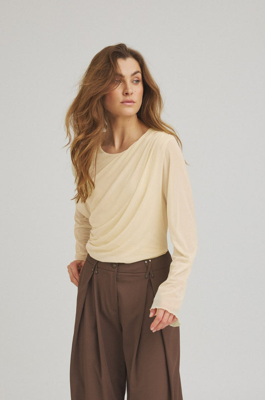 LUXZUZ // ONE TWO Thora T-Shirt T-Shirt 129 Pastel Yellow