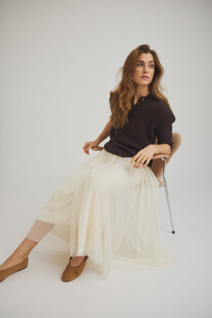 LUXZUZ // ONE TWO Tullia Skirt Skirt 741 Ecru