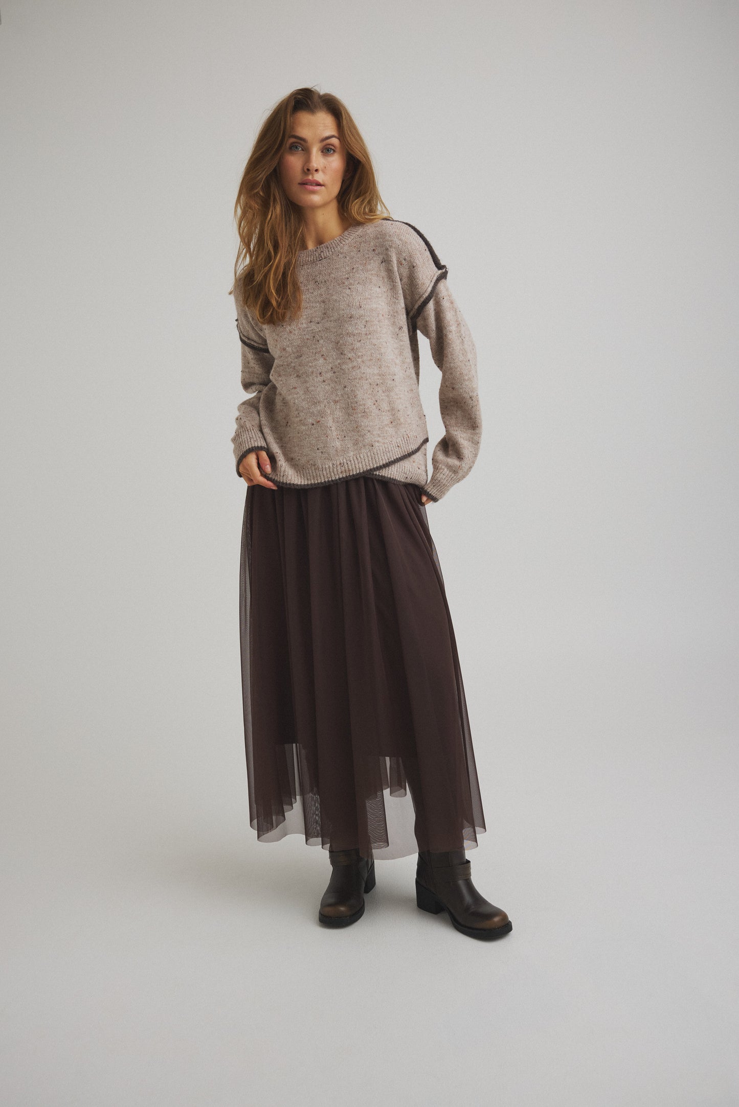 LUXZUZ // ONE TWO Tullia Skirt Skirt 795 Coffee Bean