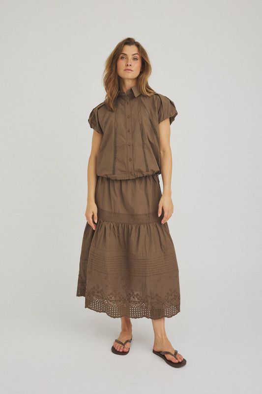 LUXZUZ // ONE TWO Vaike Skirt Skirt Army Green 6330