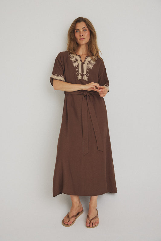 LUXZUZ // ONE TWO Vava Dress Dress Dark Brown 7090
