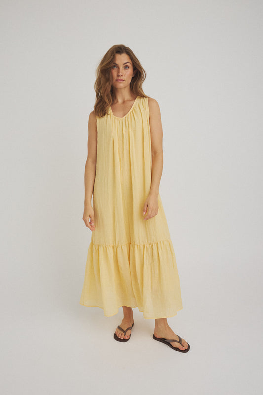LUXZUZ // ONE TWO Veinta Dress Dress Soft Yellow 1029