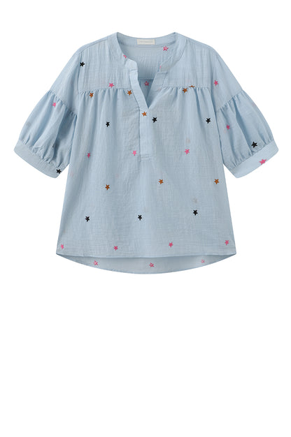 LUXZUZ // ONE TWO Vibse Blouse Blouse Light Blue 5010