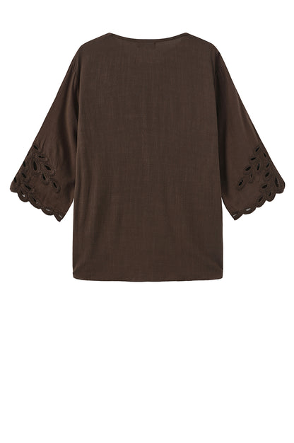 LUXZUZ // ONE TWO Vicha Blouse Blouse Dark Brown 7090