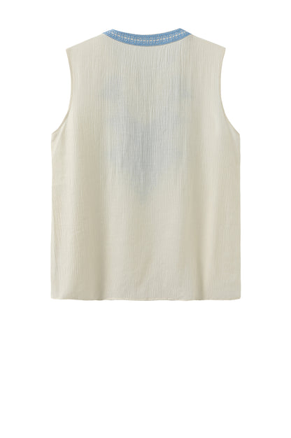 LUXZUZ // ONE TWO Vigdis Top Top Bright Blue 5035