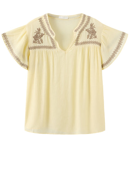 LUXZUZ // ONE TWO Vika Blouse Blouse Soft Yellow 1029